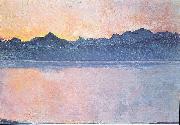 Ferdinand Hodler Genfersee mit Mont-Blanc im Morgenlicht painting